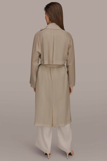 DRAPED DOUBLE-BREASTED TRENCH COAT
