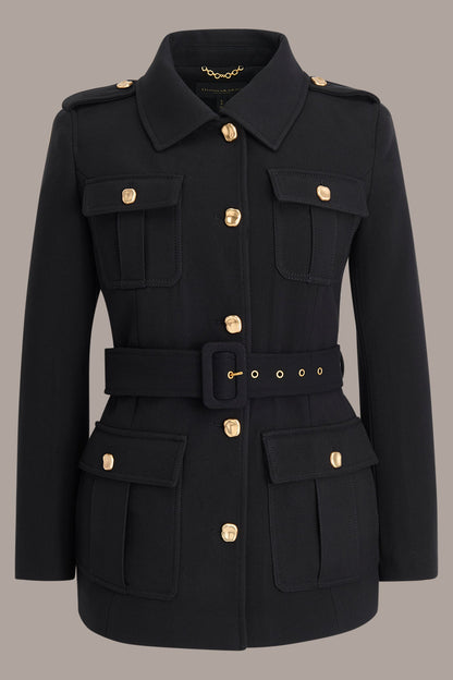 BELTED MILITARY BLAZER