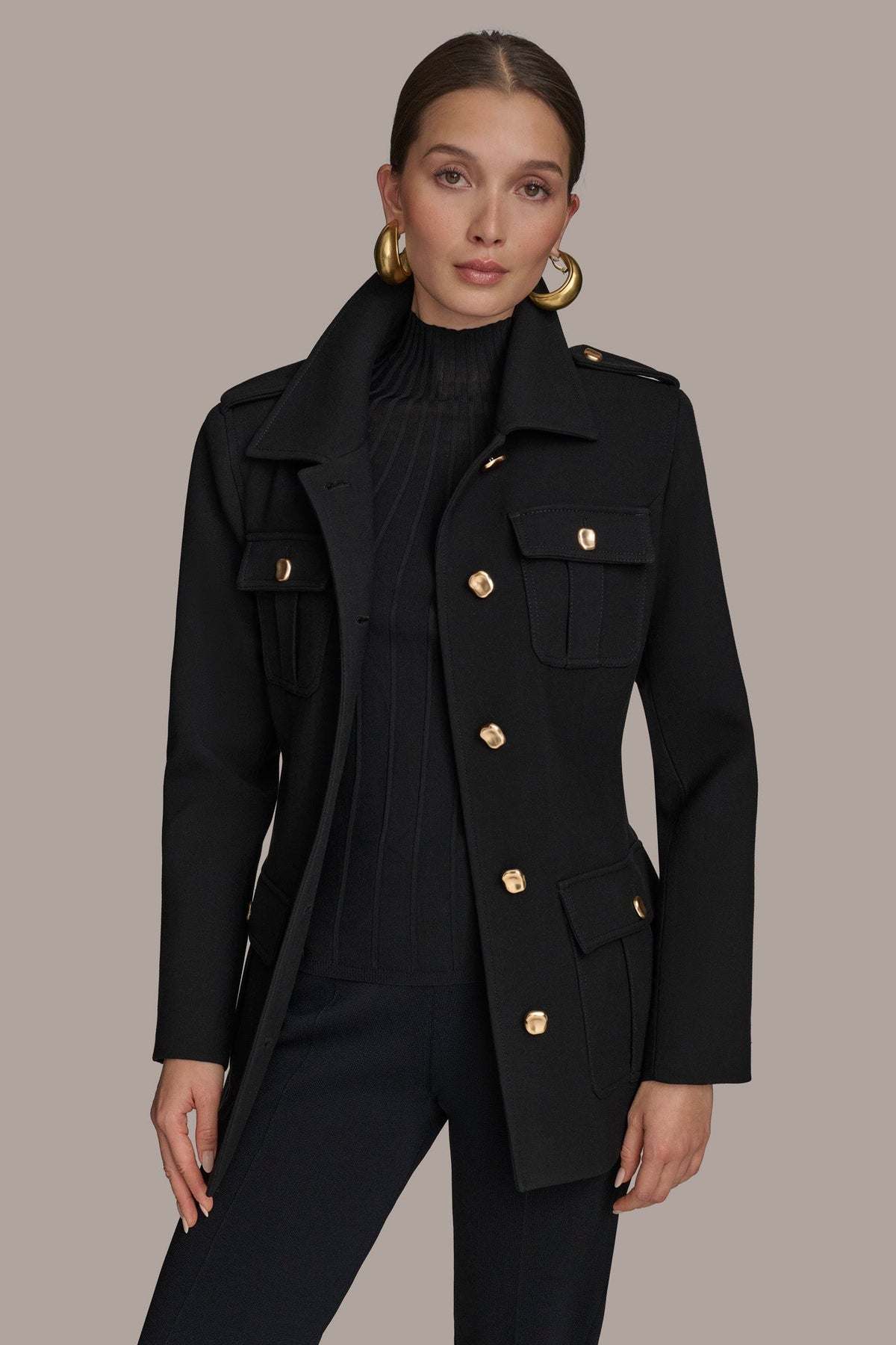 BELTED MILITARY BLAZER
