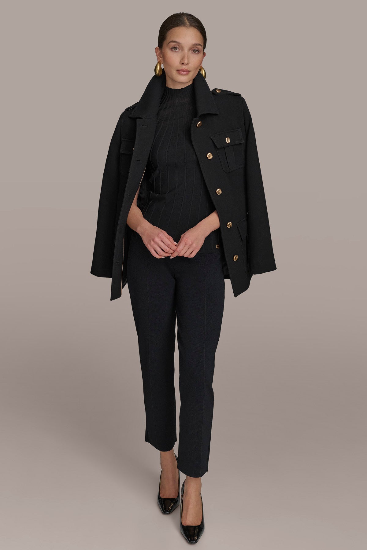BELTED MILITARY BLAZER
