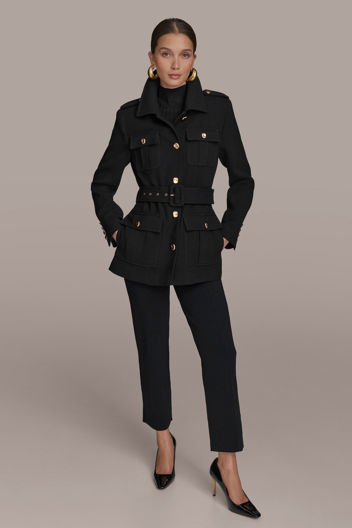 BELTED MILITARY BLAZER