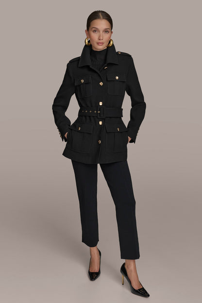 BELTED MILITARY BLAZER
