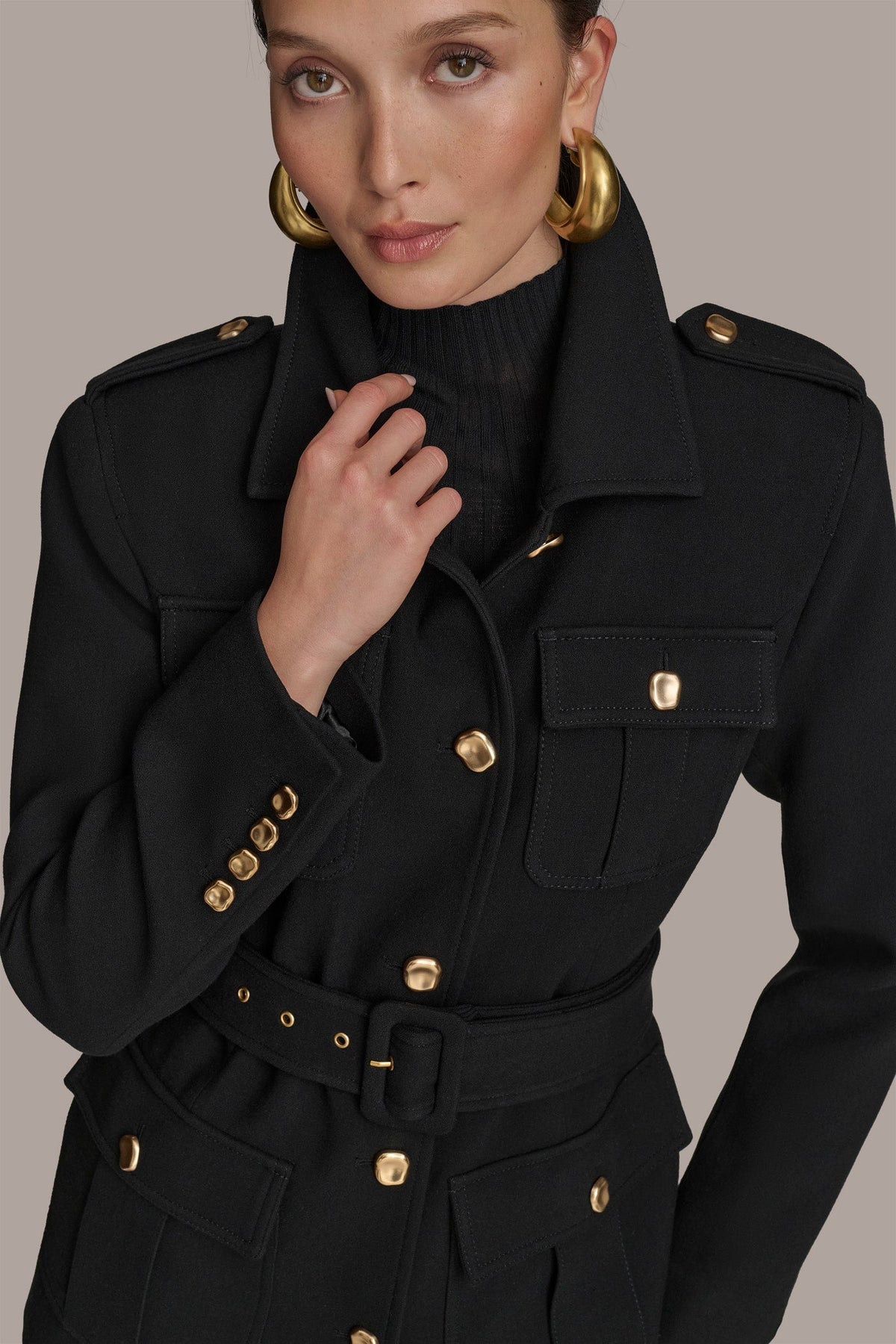 BELTED MILITARY BLAZER