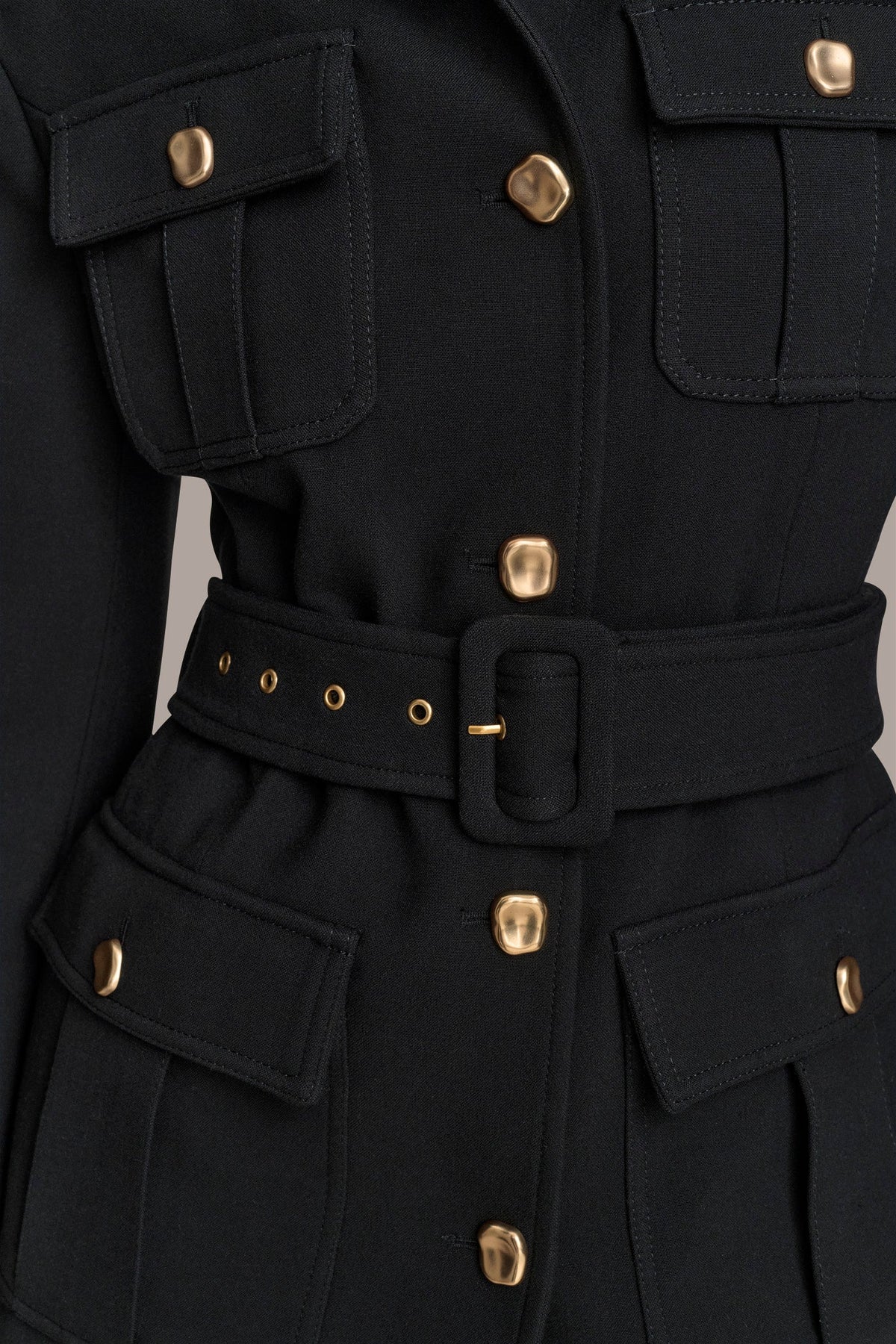 BELTED MILITARY BLAZER