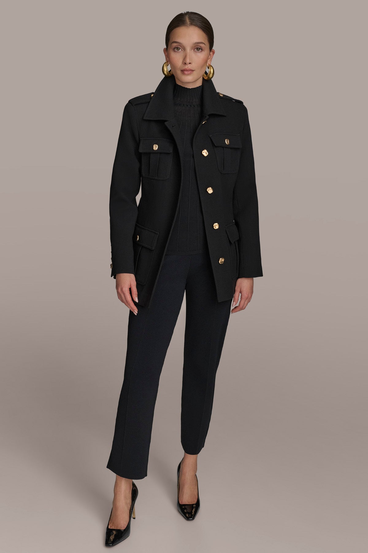 BELTED MILITARY BLAZER