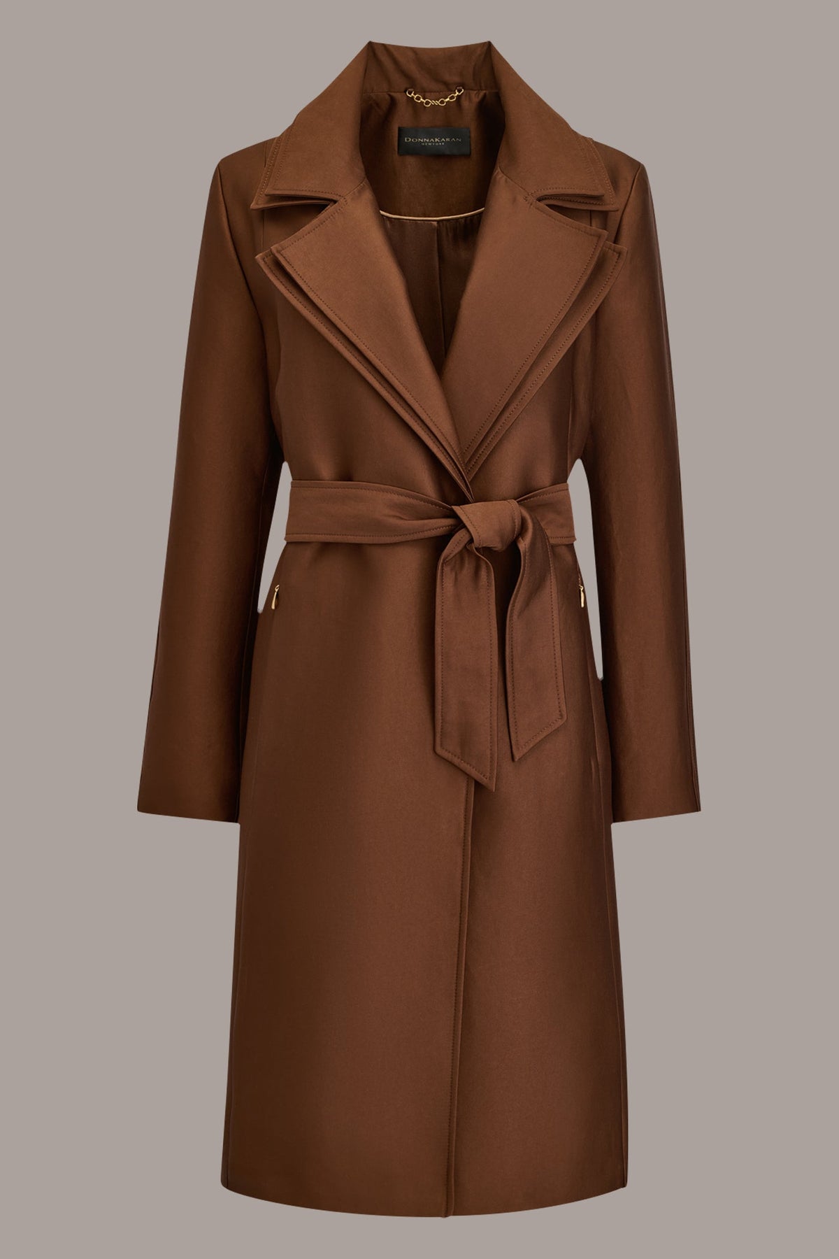 DOUBLE COLLAR SATIN TRENCH COAT