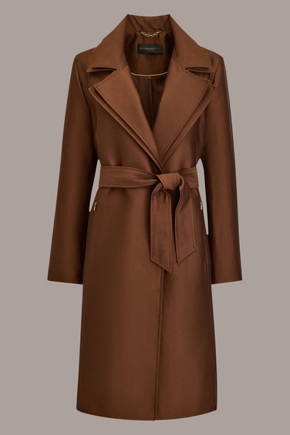 DOUBLE COLLAR SATIN TRENCH COAT