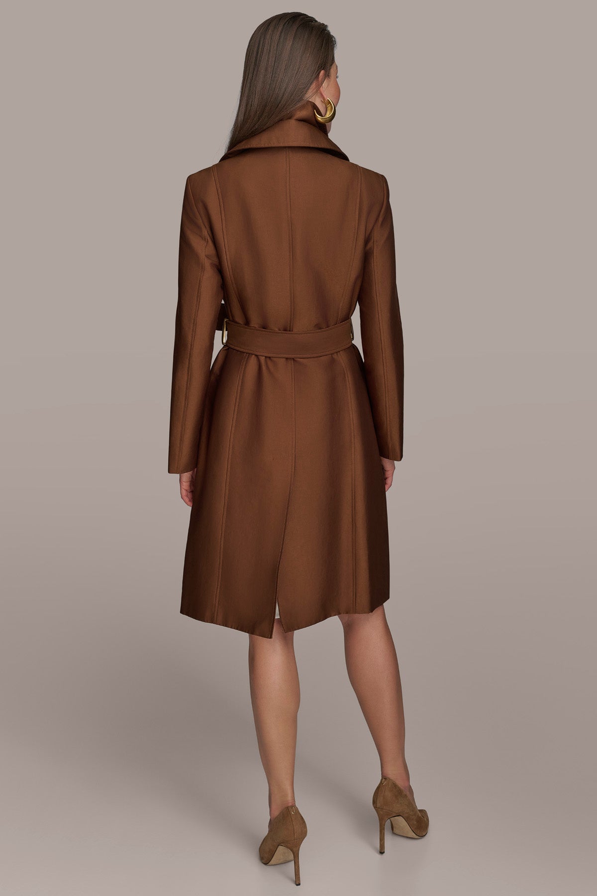 DOUBLE COLLAR SATIN TRENCH COAT