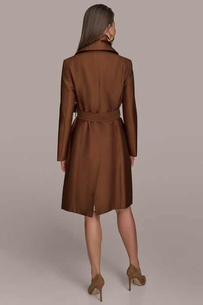 DOUBLE COLLAR SATIN TRENCH COAT