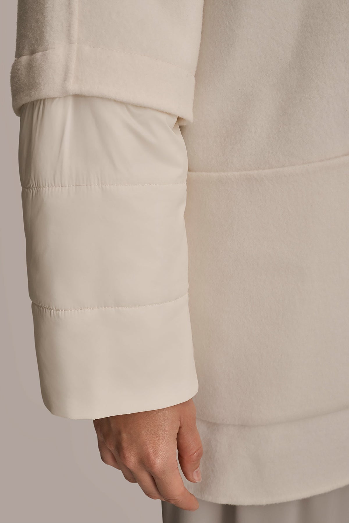 HOODED WOOL-BLEND CAPE COAT