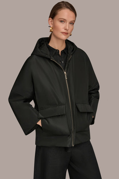 HOODED LIGHT QUILT JACKET