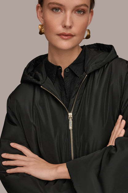 HOODED LIGHT QUILT JACKET