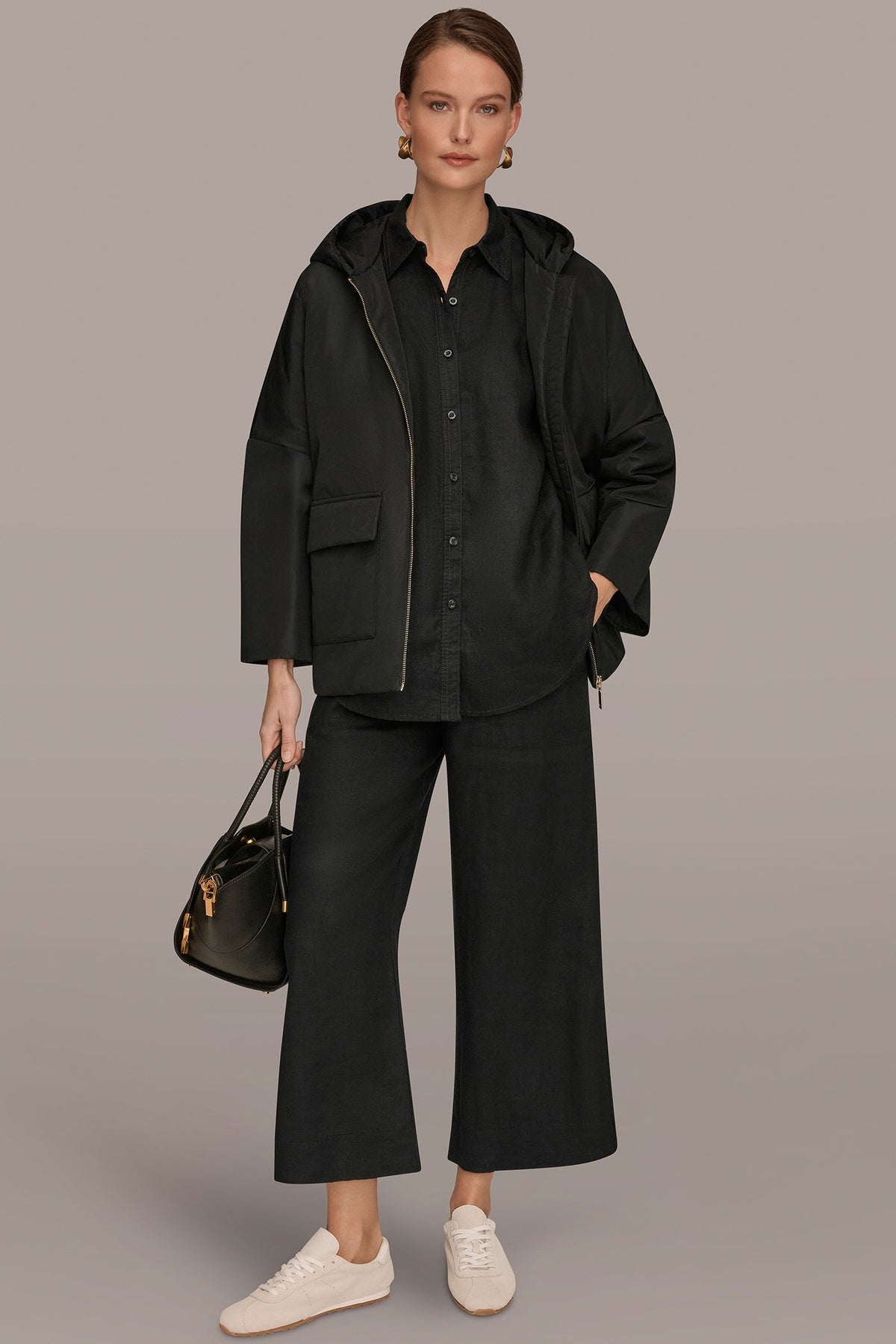 HOODED LIGHT QUILT JACKET