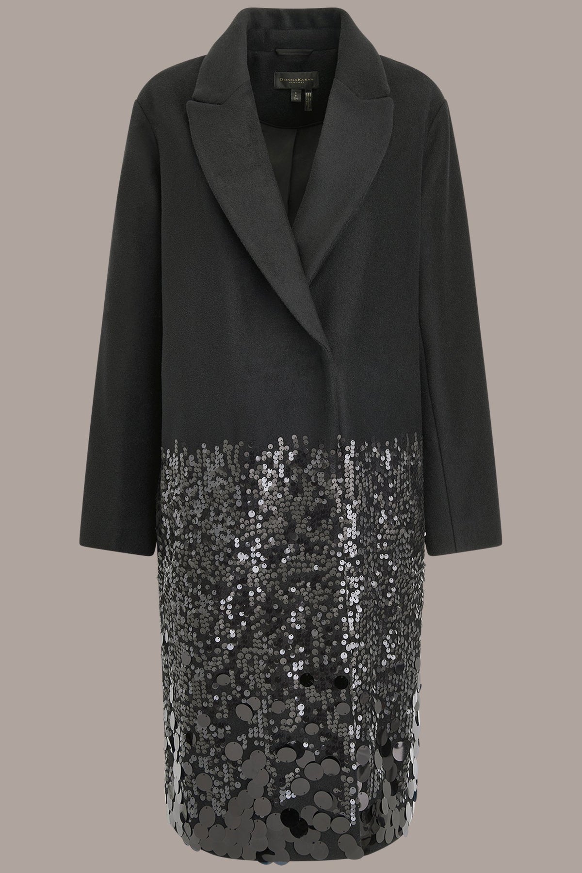 LONG SEQUIN WOOL-BLEND COAT