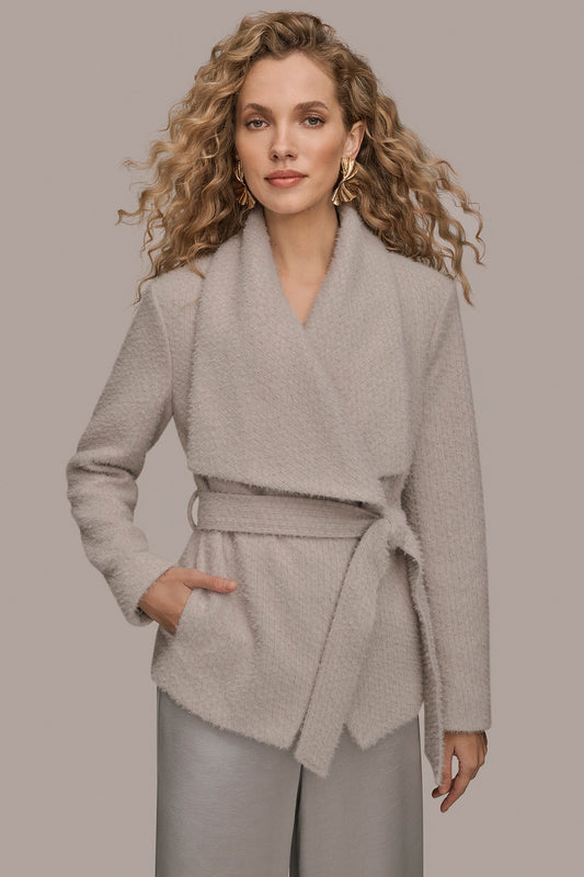 TIE-FRONT WRAP JACKET