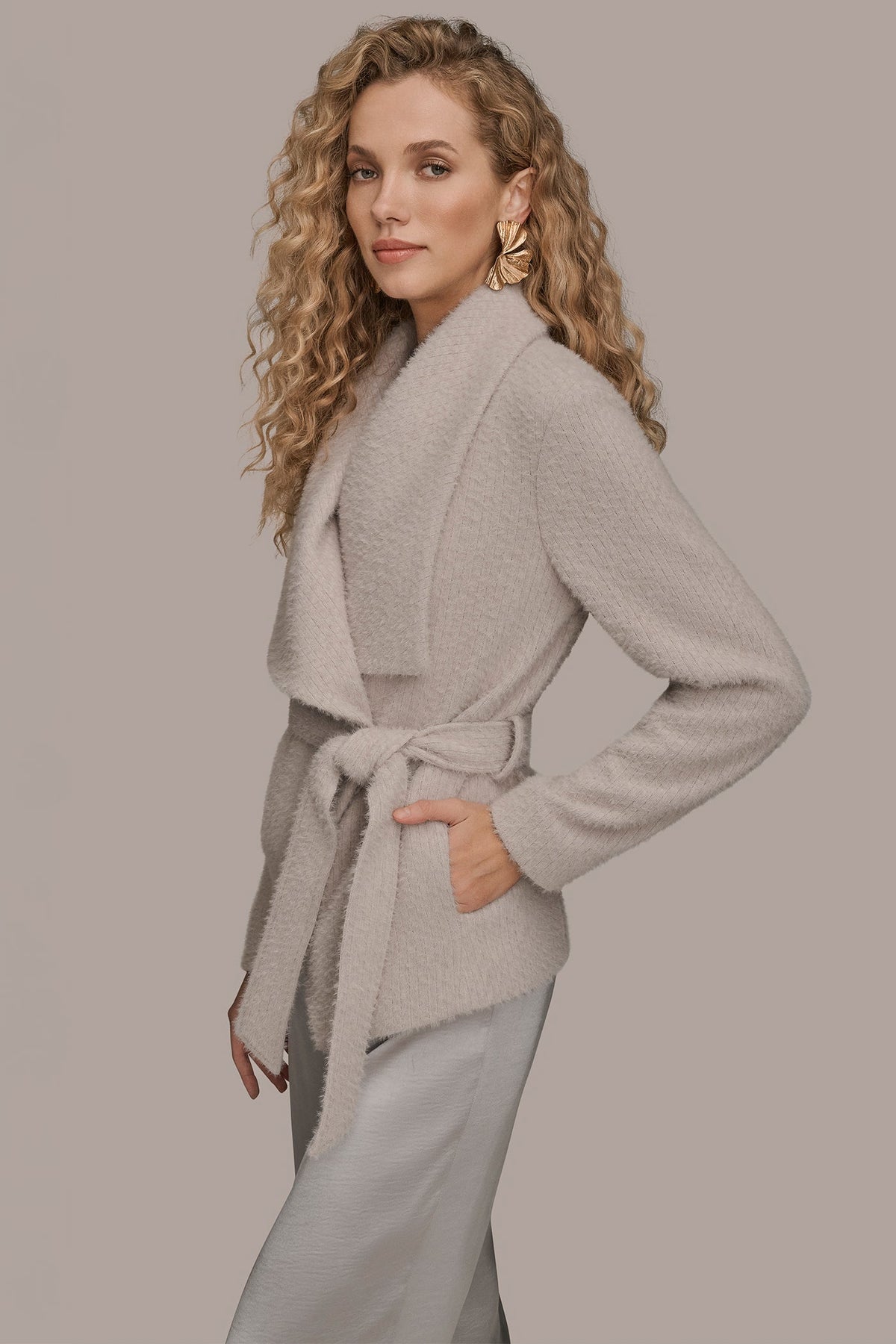 TIE-FRONT WRAP JACKET