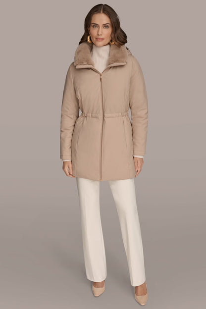 FAUX FUR LINED PUFFER