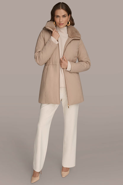 FAUX FUR LINED PUFFER