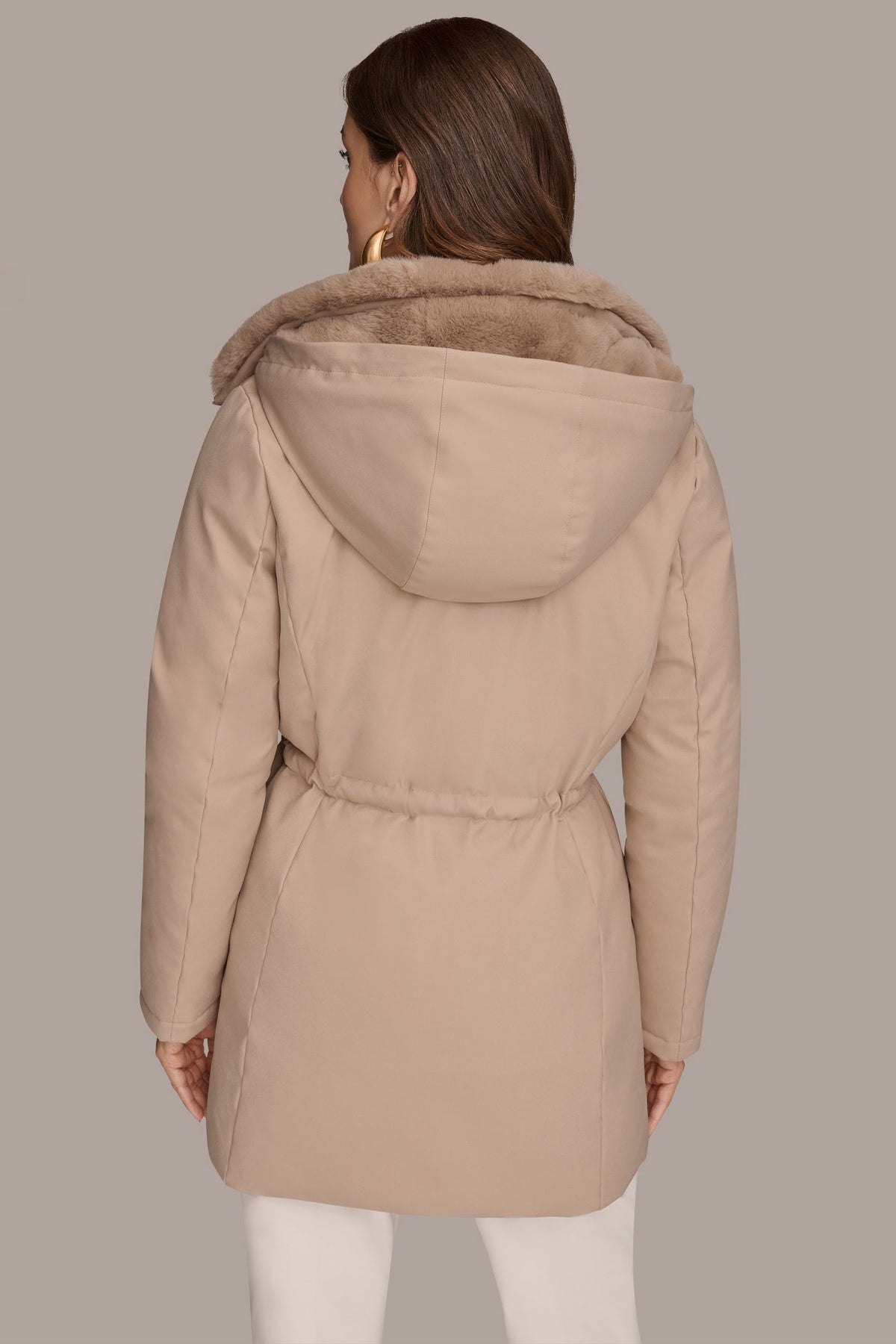 FAUX FUR LINED PUFFER