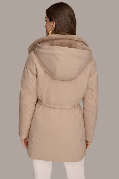 FAUX FUR LINED PUFFER