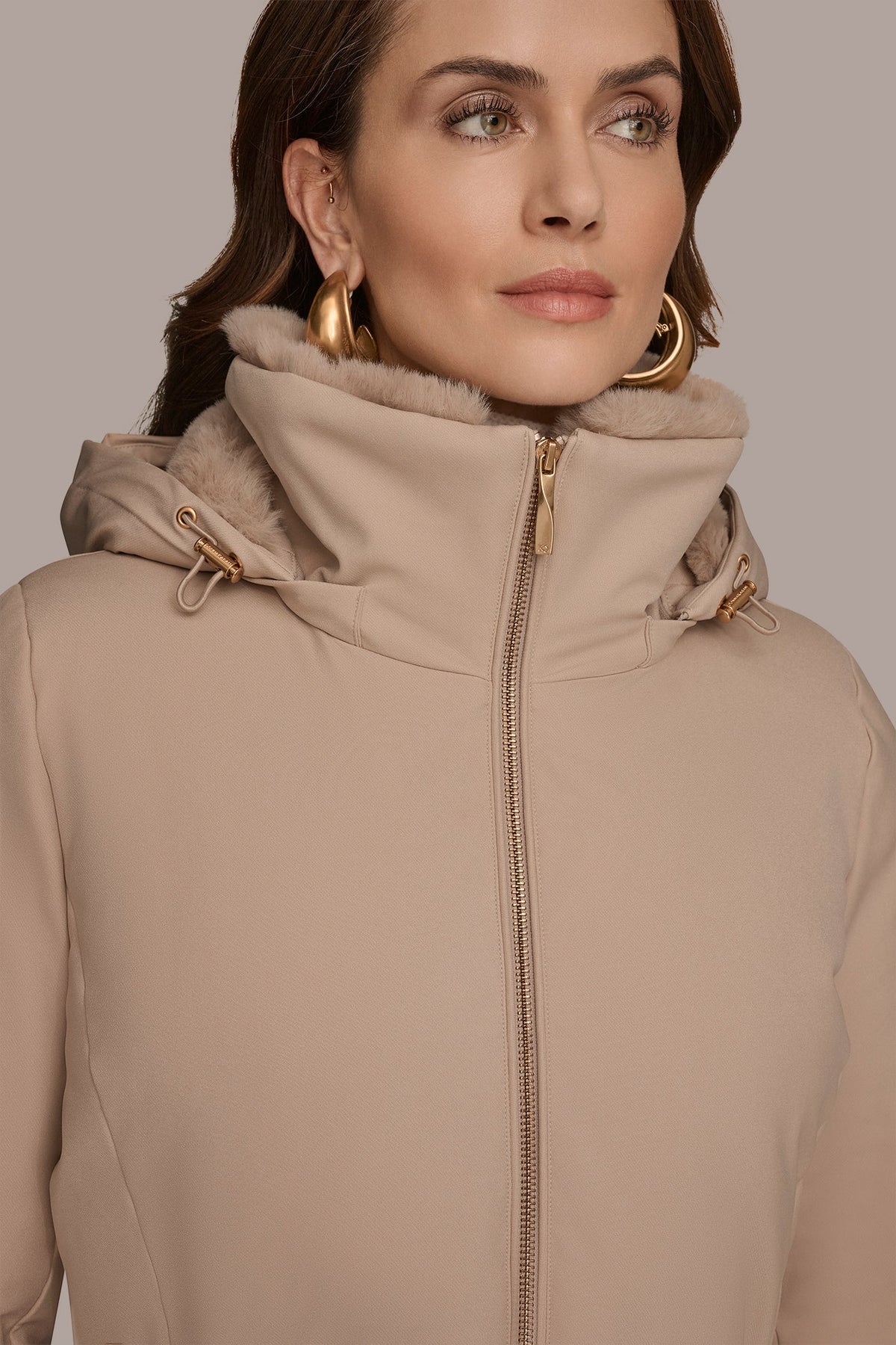 FAUX FUR LINED PUFFER