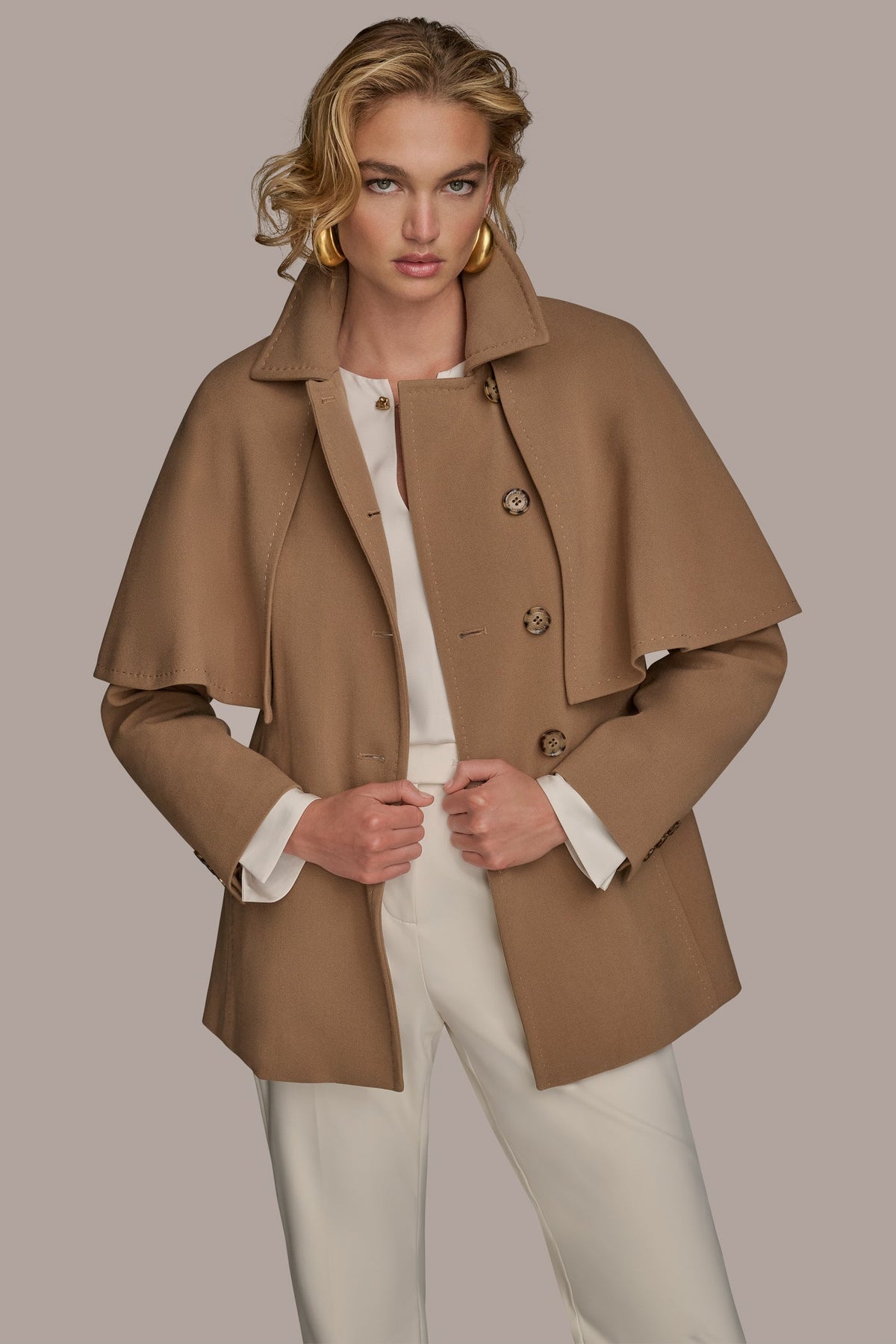 WATER REPELLENT CREPE CAPELET