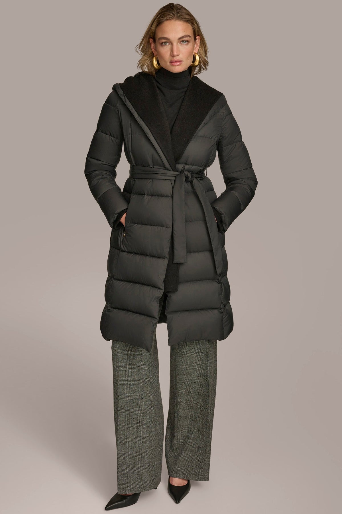 TIE WAIST PUFFER