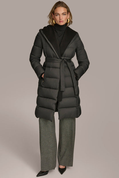 TIE WAIST PUFFER
