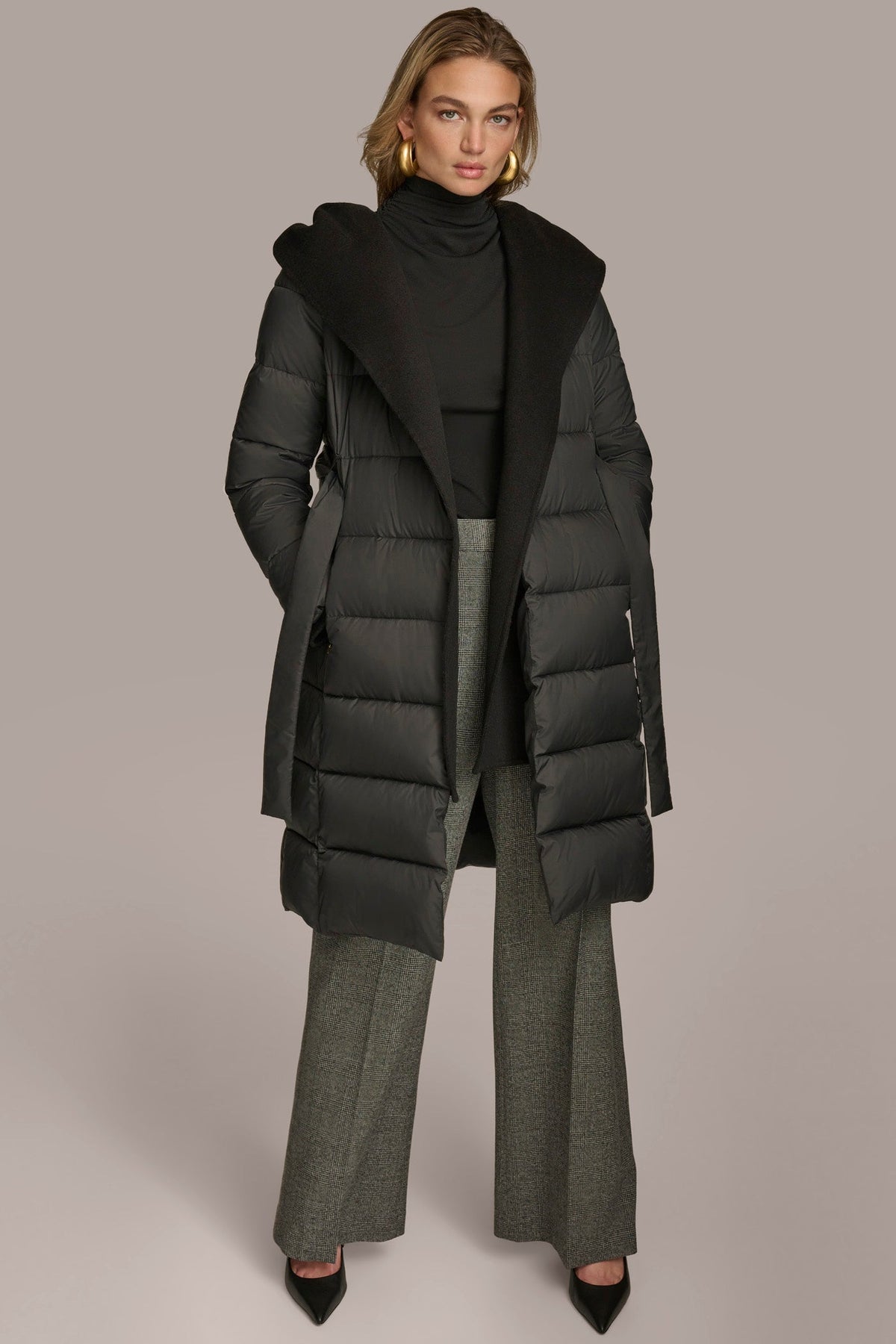 TIE WAIST PUFFER