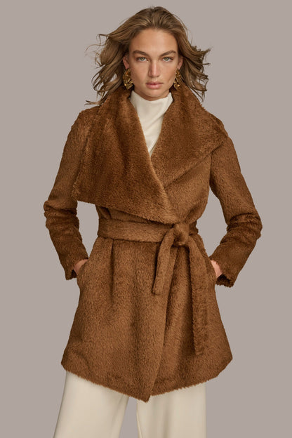 Belted Wool Wrap Coat