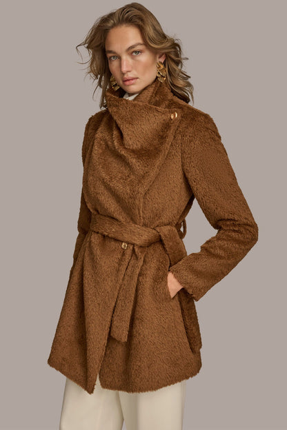 Belted Wool Wrap Coat
