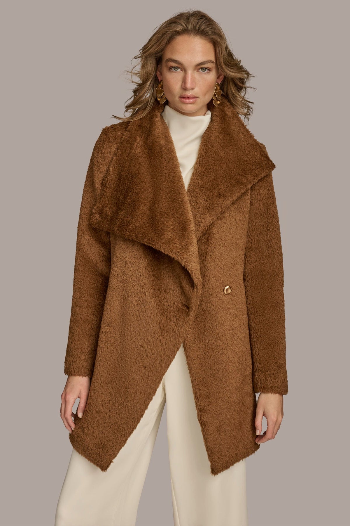Belted Wool Wrap Coat
