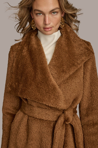Belted Wool Wrap Coat