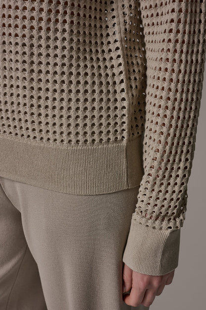 LONG SLEEVE POINTELLE SWEATER