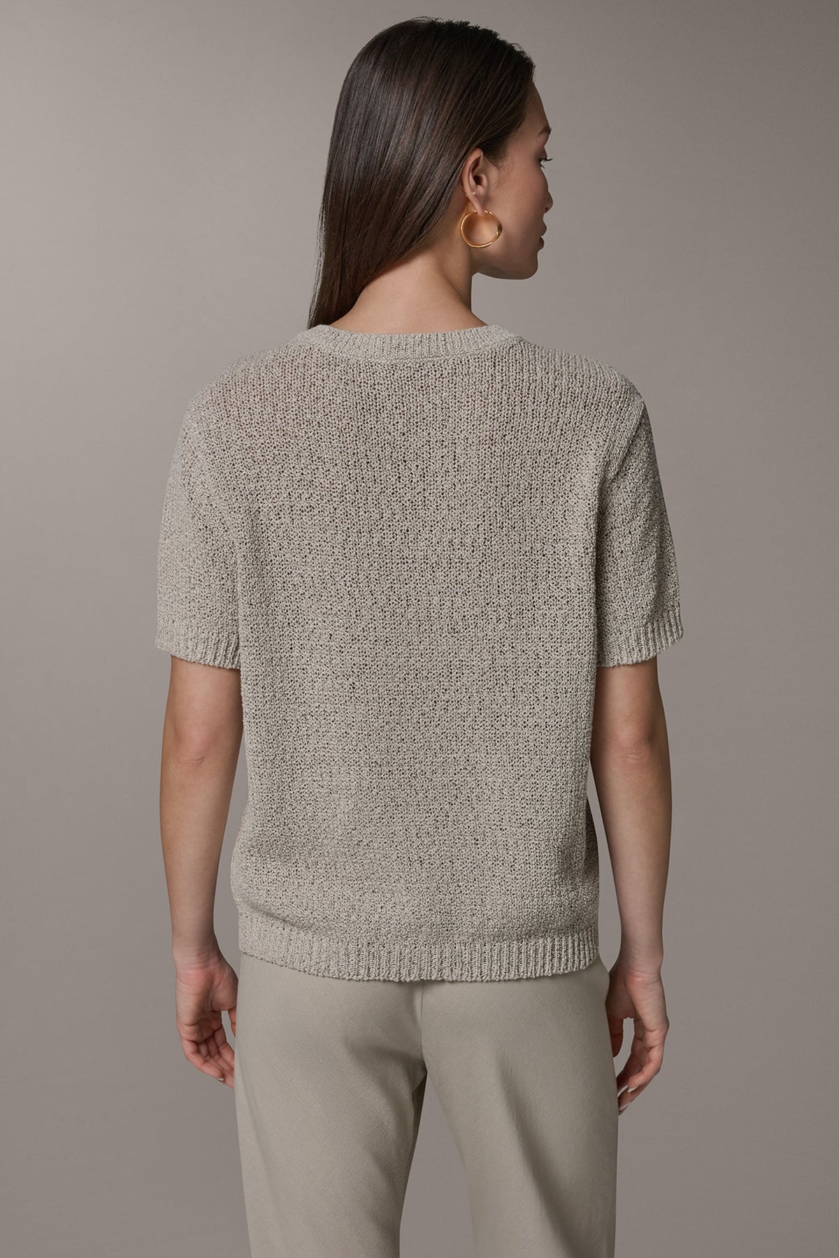 SHORT SLEEVE MÉLANGE EASY SWEATER