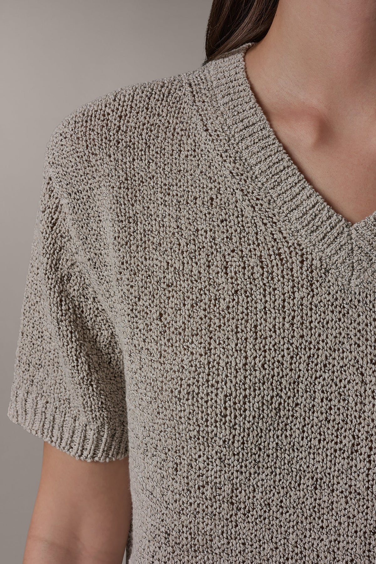 SHORT SLEEVE MÉLANGE EASY SWEATER