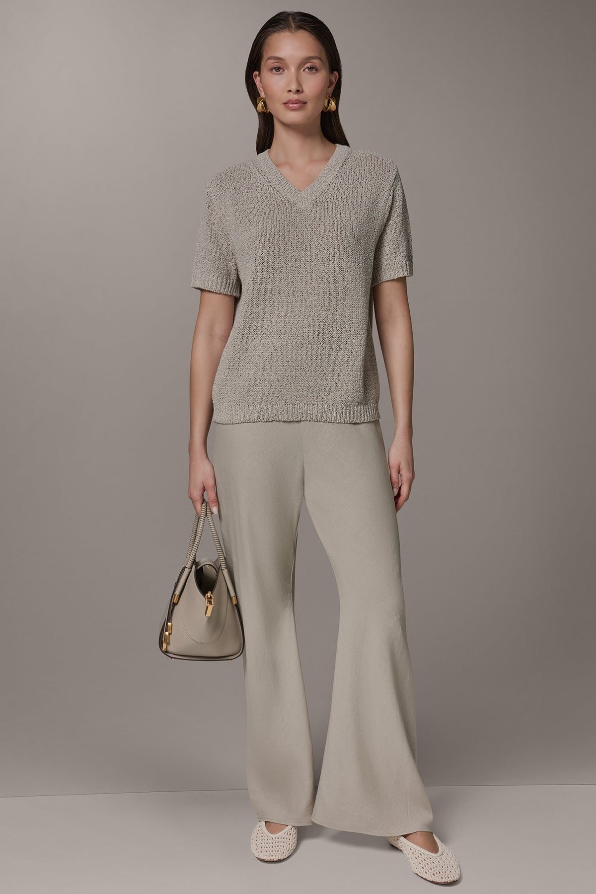 SHORT SLEEVE MÉLANGE EASY SWEATER