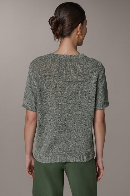 SHORT SLEEVE MÉLANGE EASY SWEATER