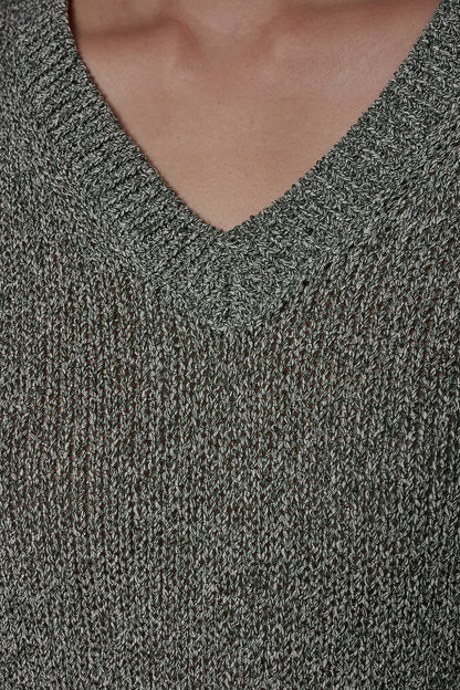 SHORT SLEEVE MÉLANGE EASY SWEATER