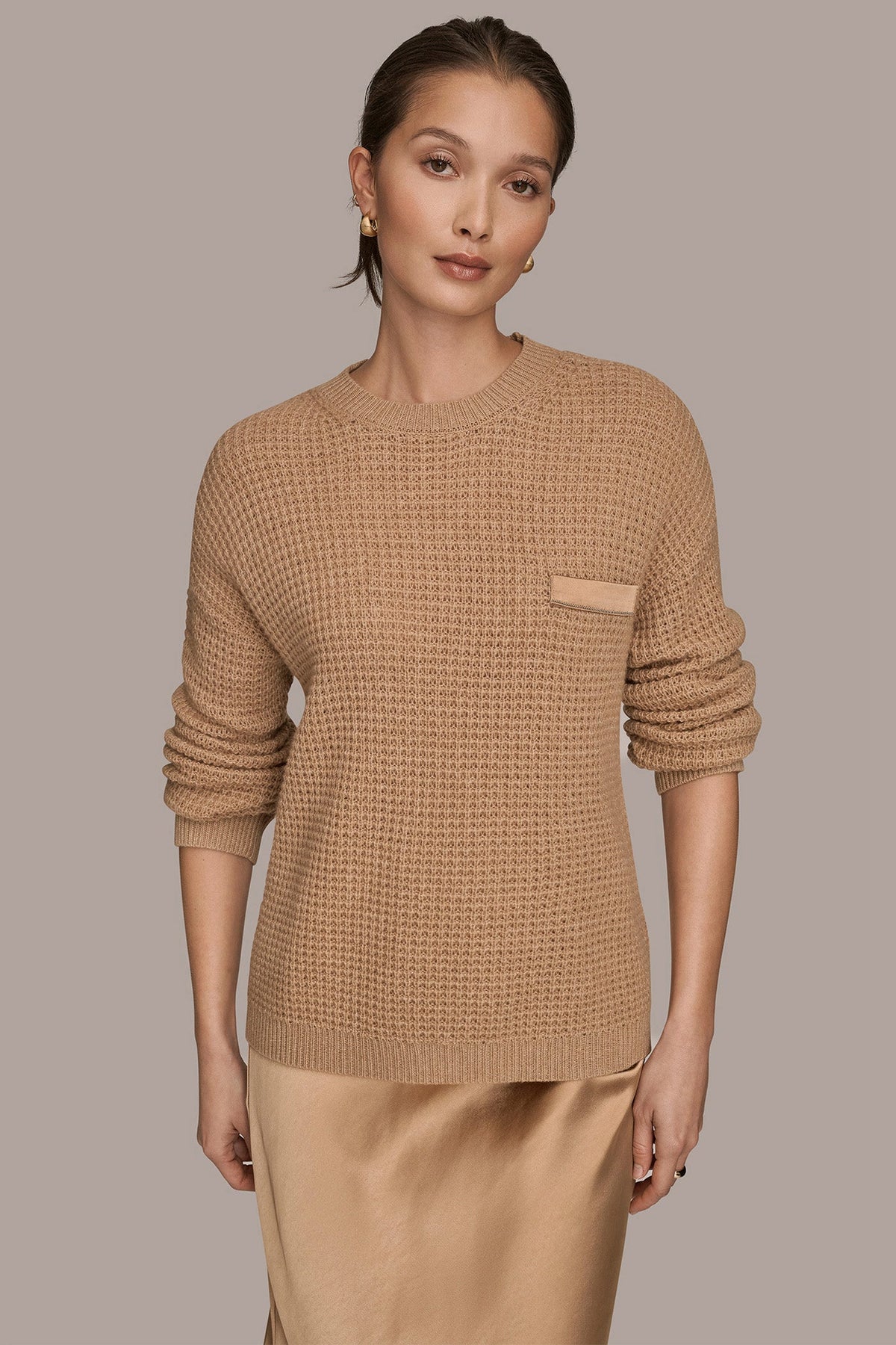 WOOL AND CASHMERE-BLEND POCKET SWEATER