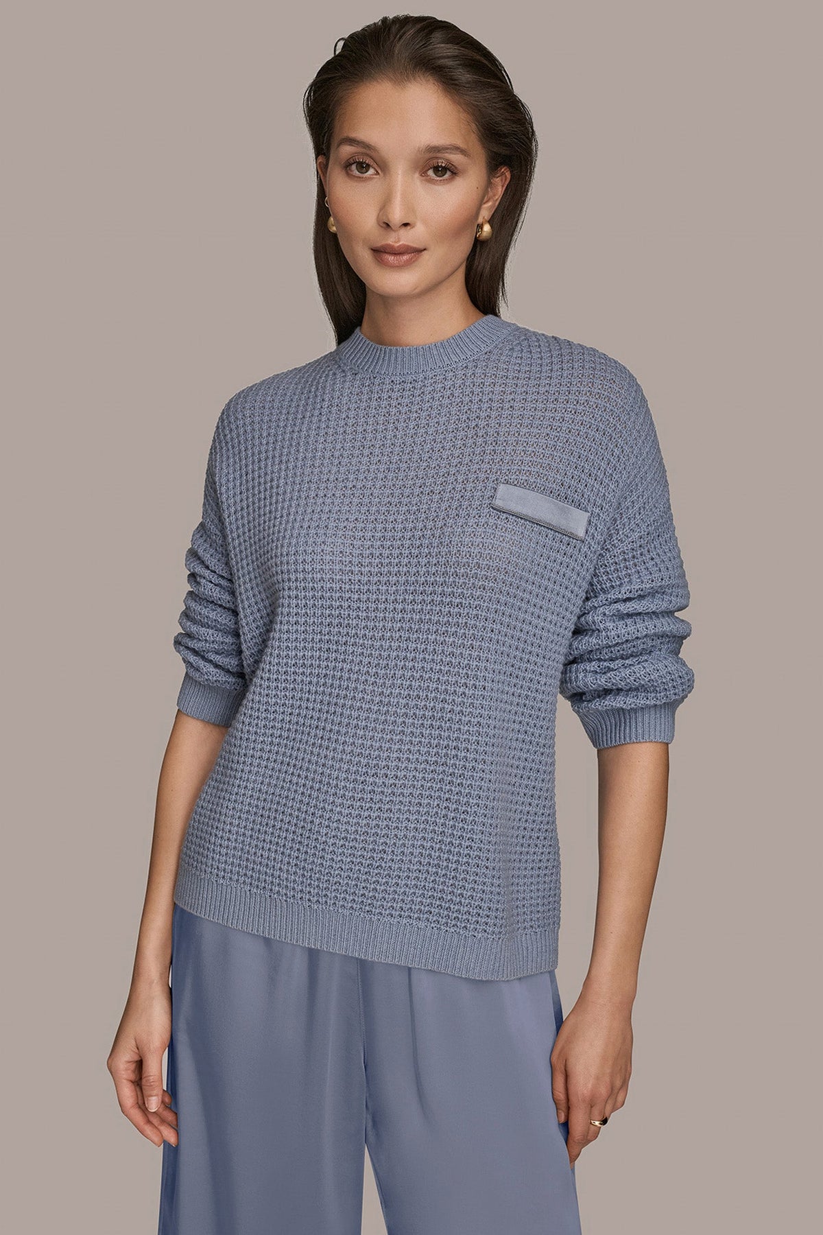 WOOL AND CASHMERE-BLEND POCKET SWEATER