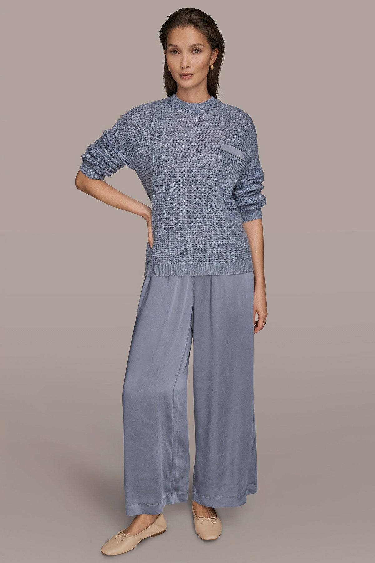 WOOL AND CASHMERE-BLEND POCKET SWEATER