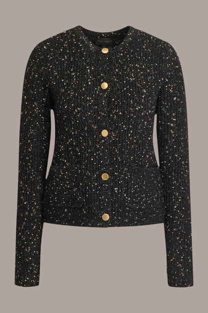 LONG SLEEVE METALLIC SPECKLED CARDIGAN