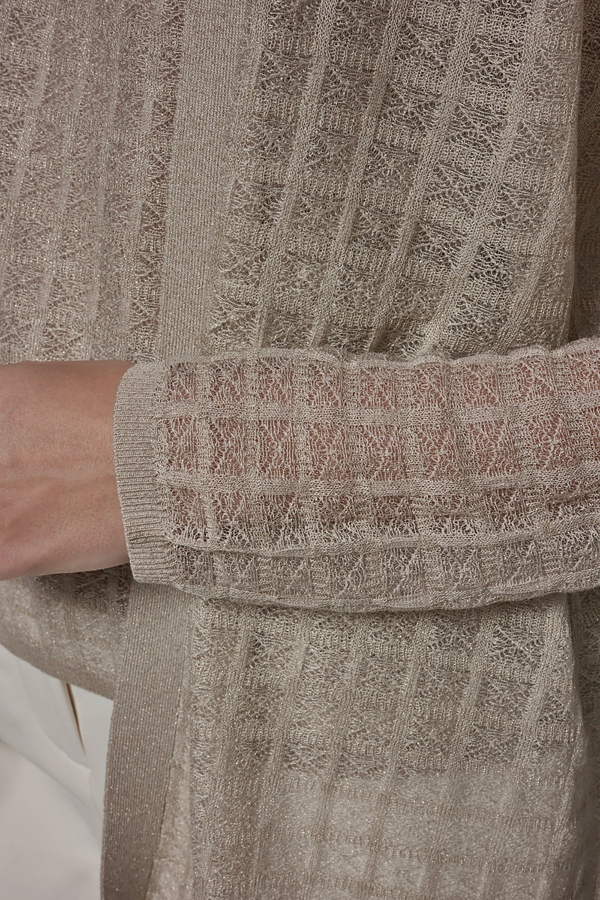 LONG GRID STITCH CARDIGAN