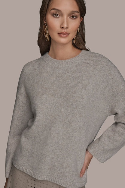 OVERSIZED LONG SLEEVE CREW-NECK SWEATER