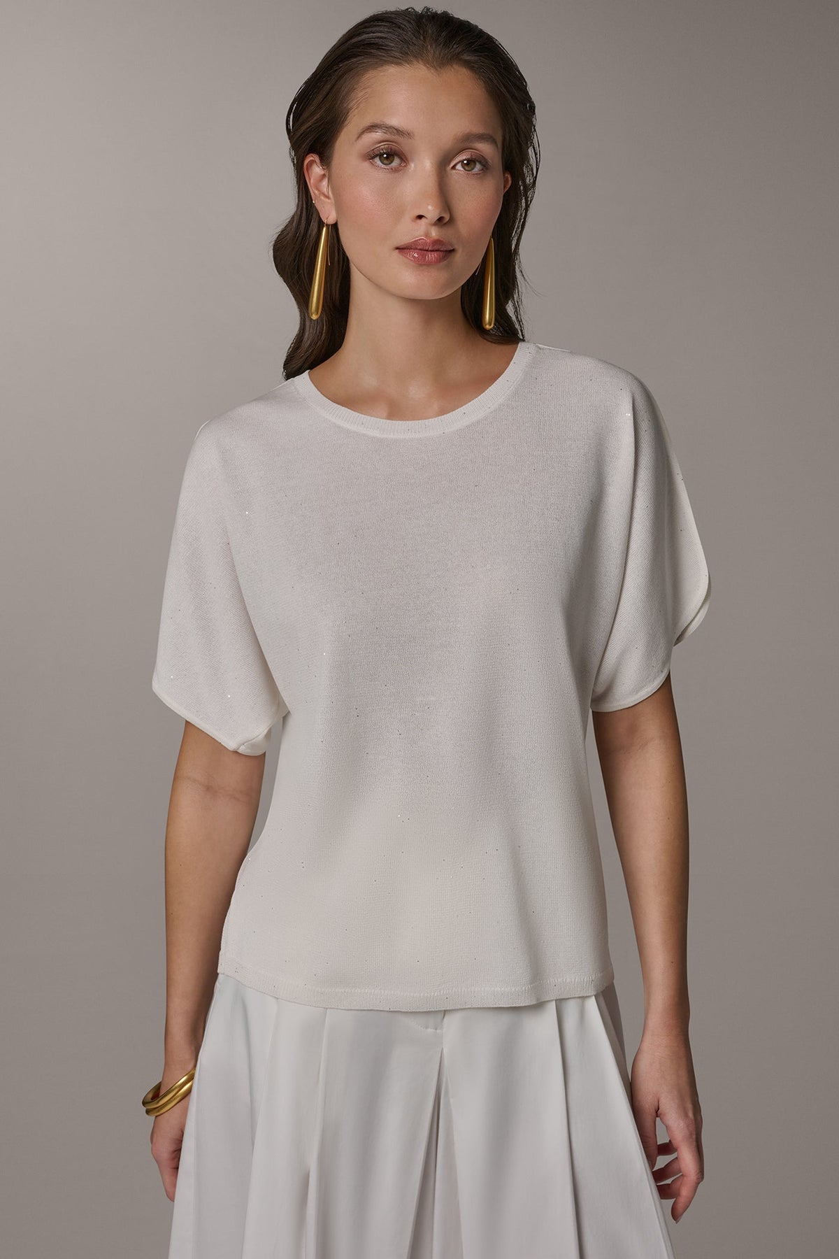 SEQUIN SPLIT SLEEVE SWEATER