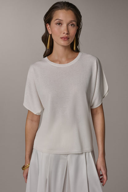 SEQUIN SPLIT SLEEVE SWEATER