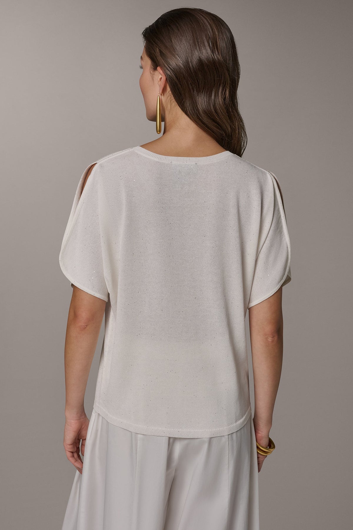 SEQUIN SPLIT SLEEVE SWEATER