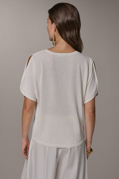 SEQUIN SPLIT SLEEVE SWEATER