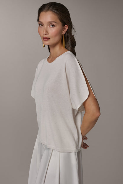 SEQUIN SPLIT SLEEVE SWEATER